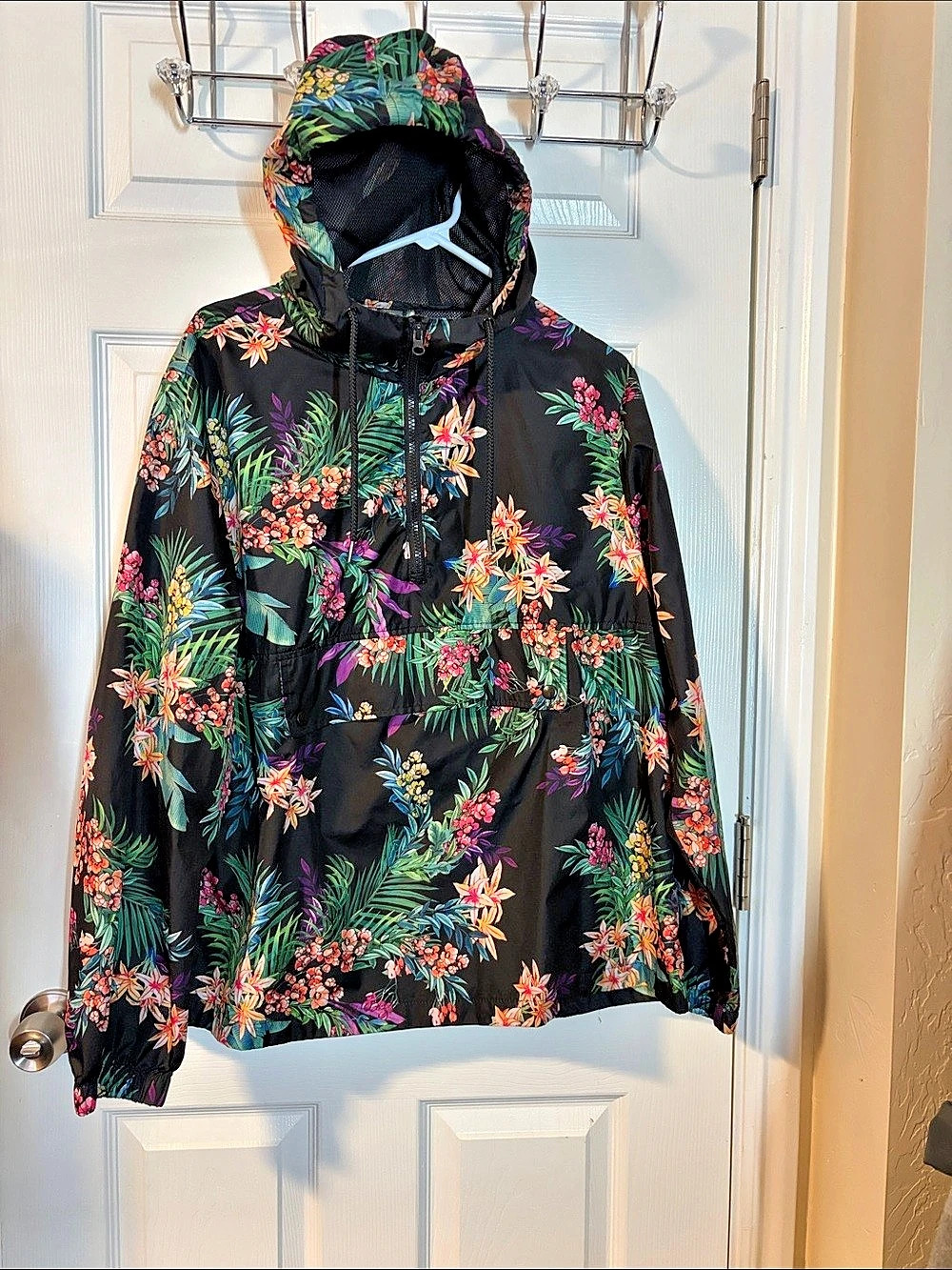 Xersion Floral Hooded Windbreaker XL Like New